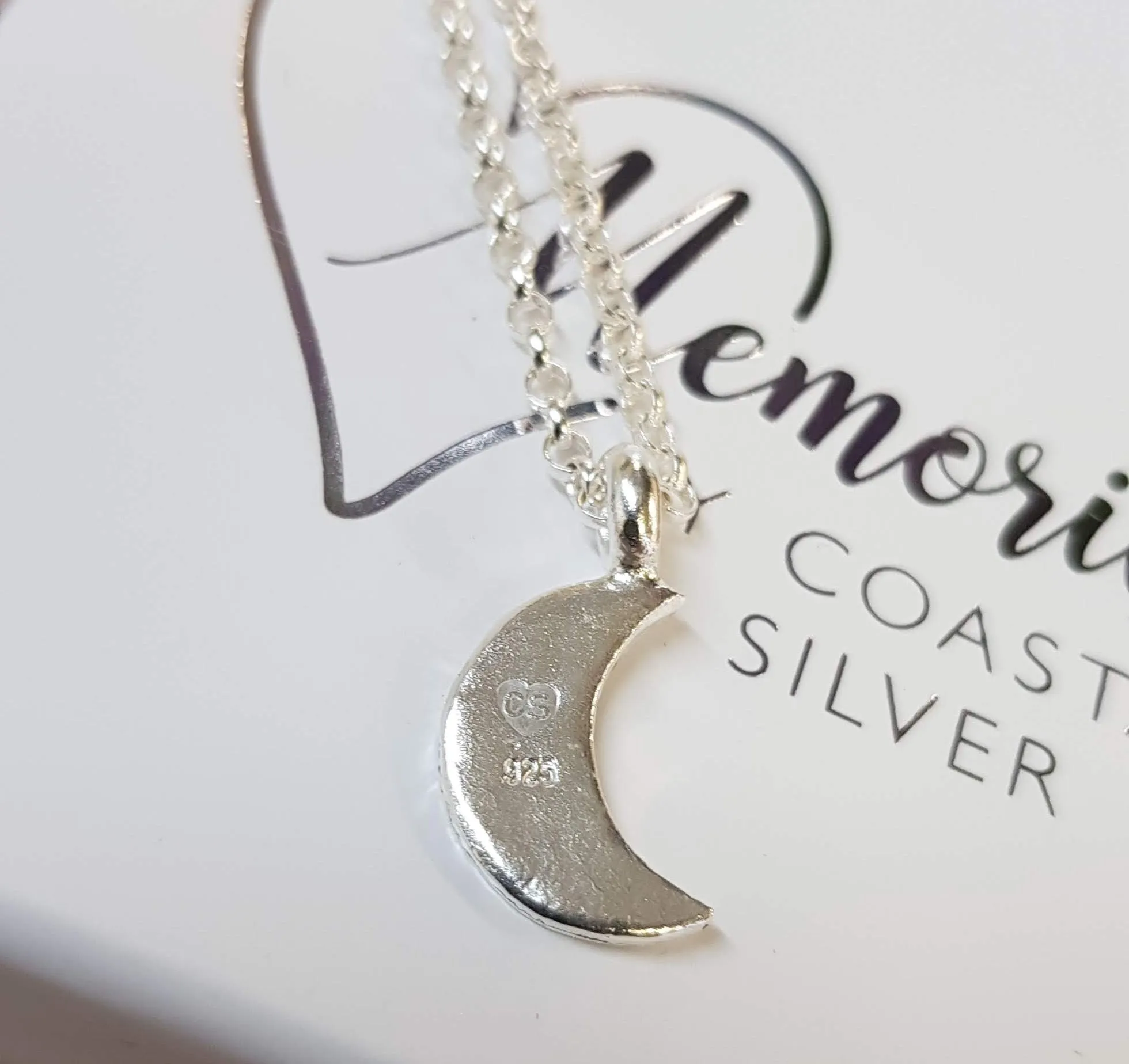 Silver 'Crescent Moon' Fingerprint Bracelet