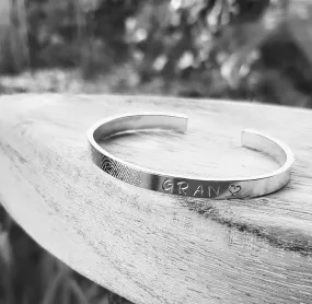 Silver Fingerprint & Stamping Cuff