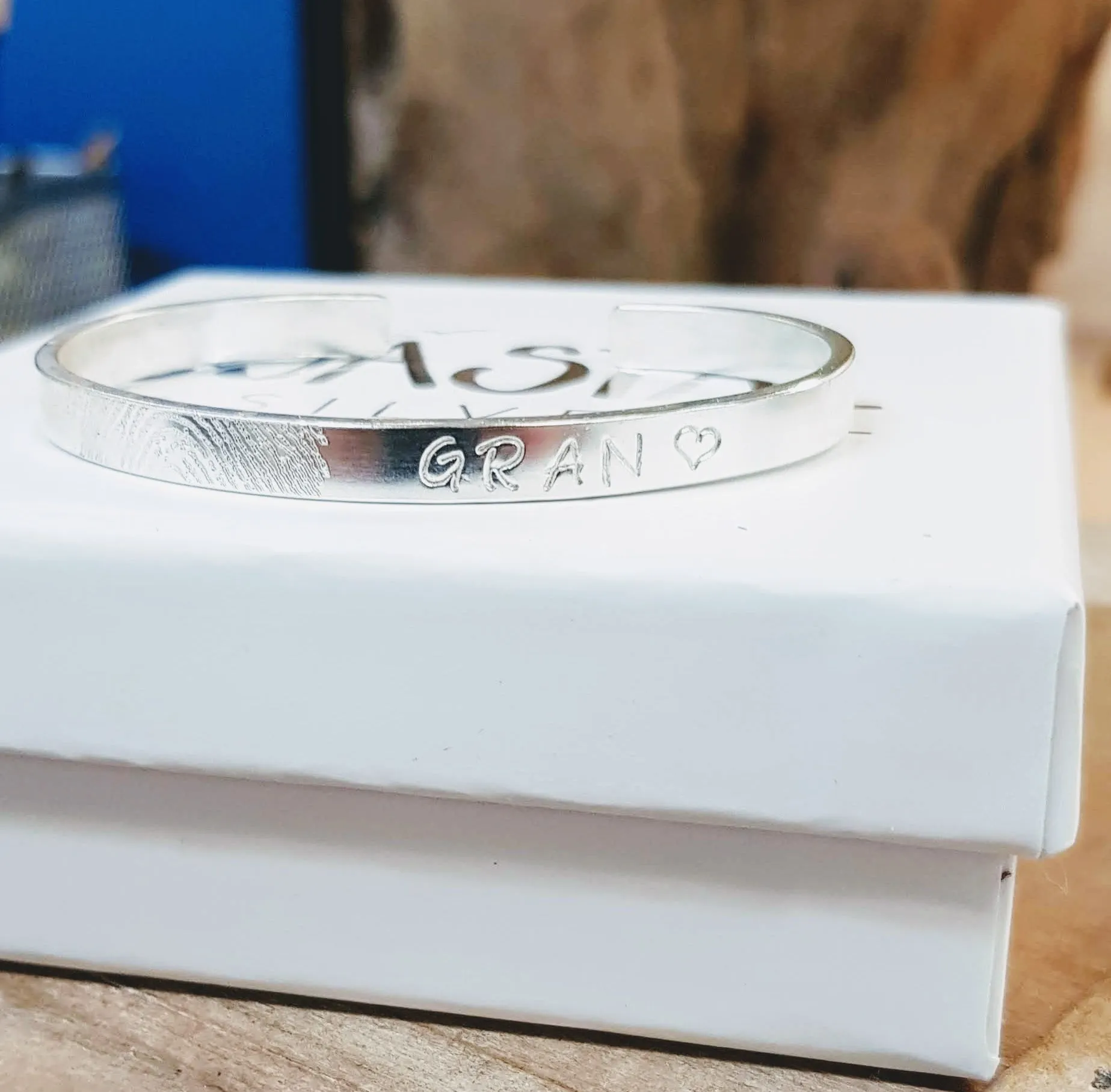 Silver Fingerprint & Stamping Cuff