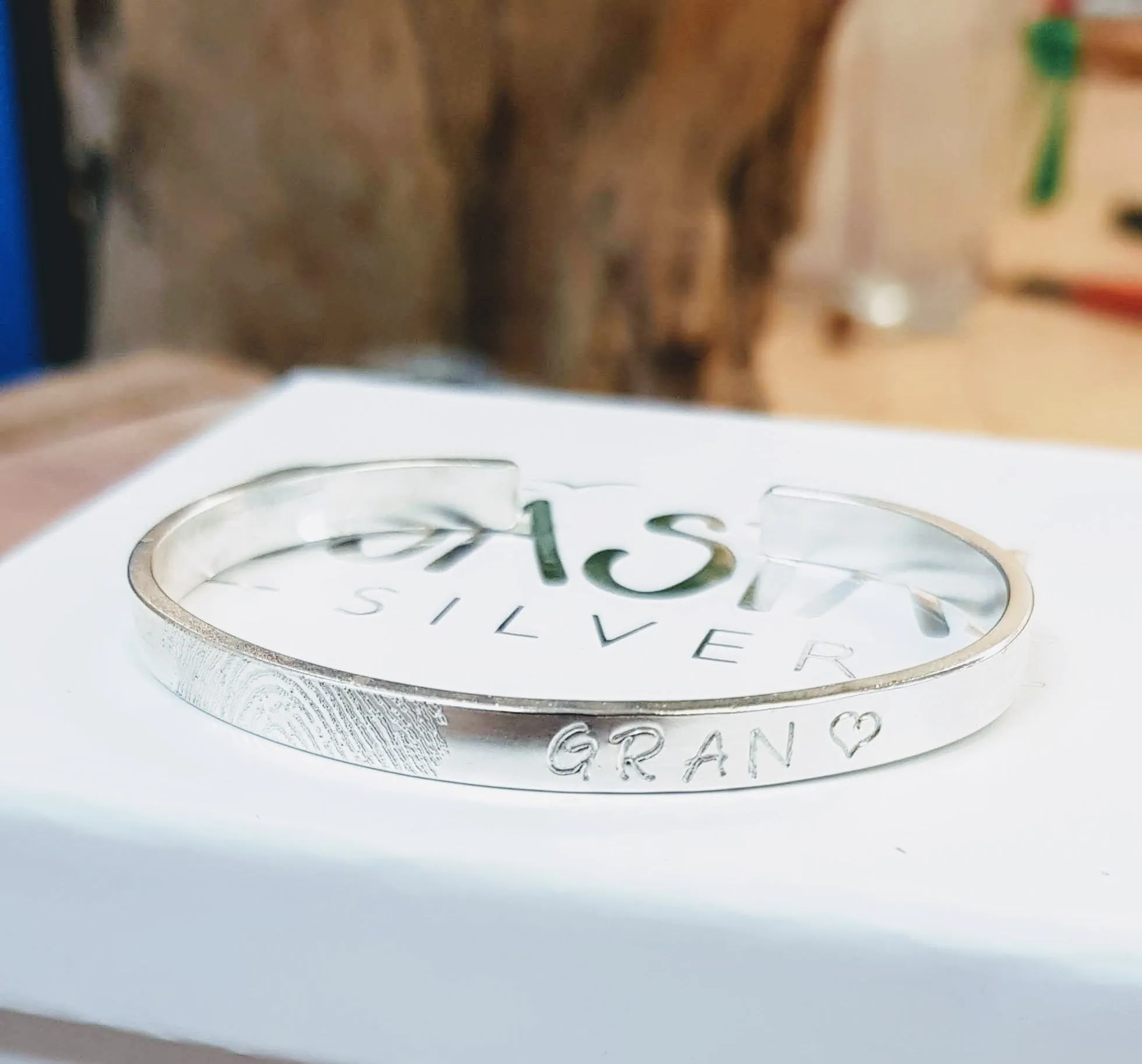 Silver Fingerprint & Stamping Cuff