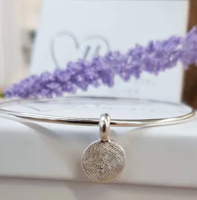Silver Fingerprint 'Disc' Bangle