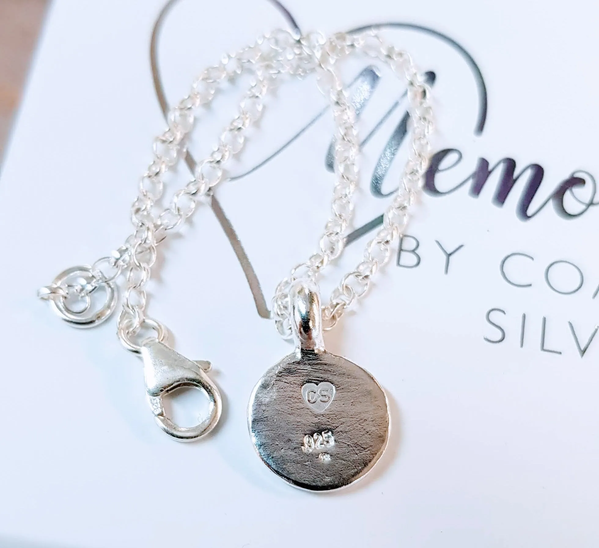 Silver Fingerprint 'Disc' Bracelet