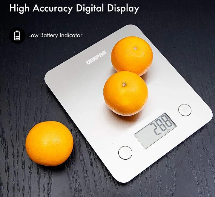 Silver Kitchen Scale with LCD Display