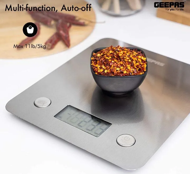 Silver Kitchen Scale with LCD Display