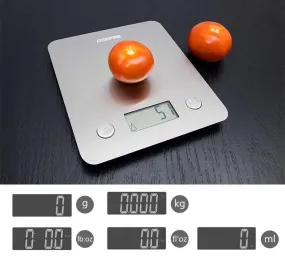 Silver Kitchen Scale with LCD Display