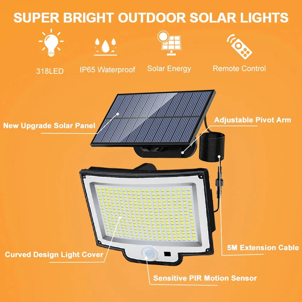 Solar Flood Lights With Motion Sensors Security and Outdoor Waterproof