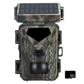Solar Powered Night Vision Trail Camera 50MP 4K Hunting Cameras 0.3s Trigger Time Trail Camera for Wildlife Monitoring Hunting