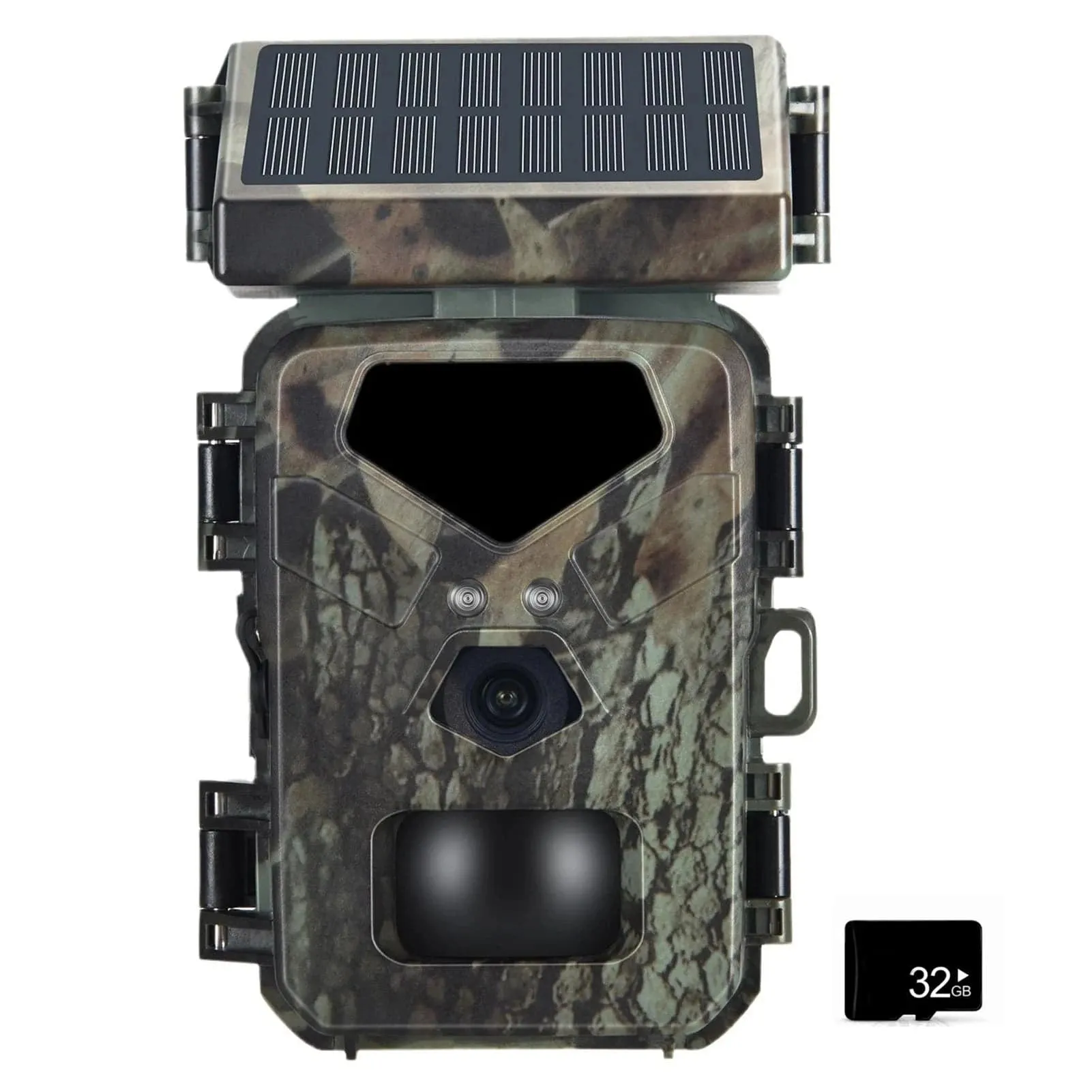 Solar Powered Night Vision Trail Camera 50MP 4K Hunting Cameras 0.3s Trigger Time Trail Camera for Wildlife Monitoring Hunting
