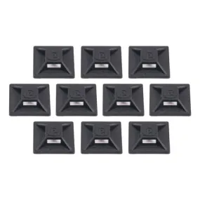 Squids 3701 Mini Adhesive Mount Replacements, 2 Lb Max Safe Working Capacity, 0.9" Long, Black,10/pack, Ships In 1-3 Bus Days