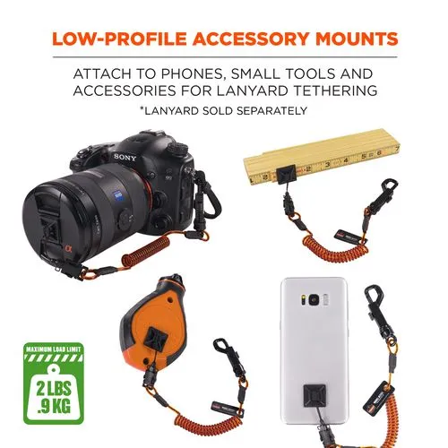 Squids 3701 Mini Adhesive Mount Replacements, 2 Lb Max Safe Working Capacity, 0.9" Long, Black,10/pack, Ships In 1-3 Bus Days