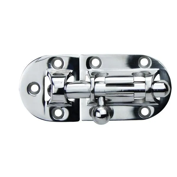 Stainless Steel Barrel Bolt Anti-Rattle w/ 90° Striker Plate