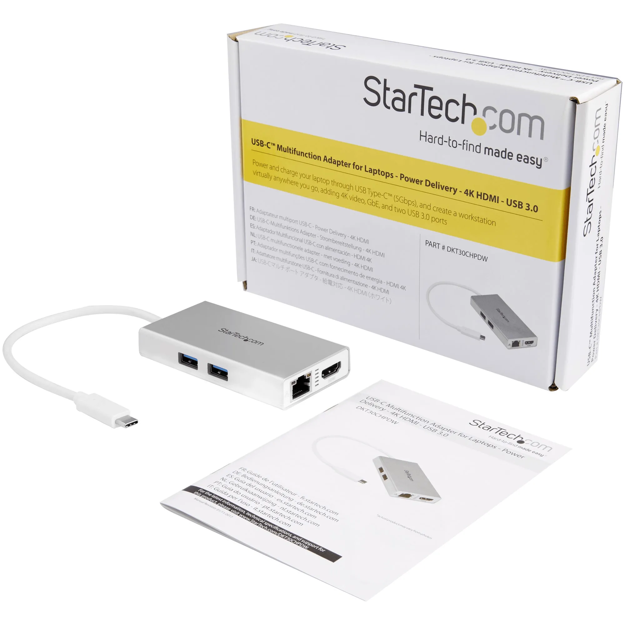 Startech USB-C Multiport Docking Station Adapter Mini Portable HDMI Ethernet USB