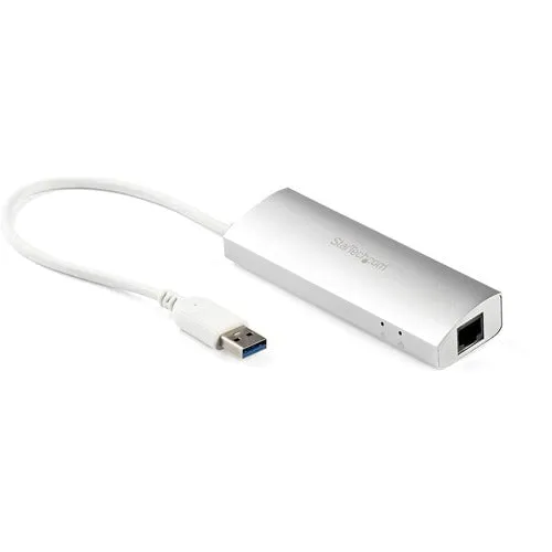 StarTech.com 3-Port Portable USB 3.0 Hub plus Gigabit Ethernet - USB - External - 3 USB Port(s) - 1 Network (RJ-45) Port(s) - 3 USB 3.0 Port(s) - PC, Mac, ChromeOS