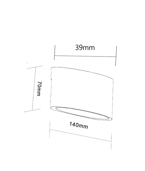 TAMA: LED Exterior Surface Mounted Curved Up/Down Wall Lights IP54