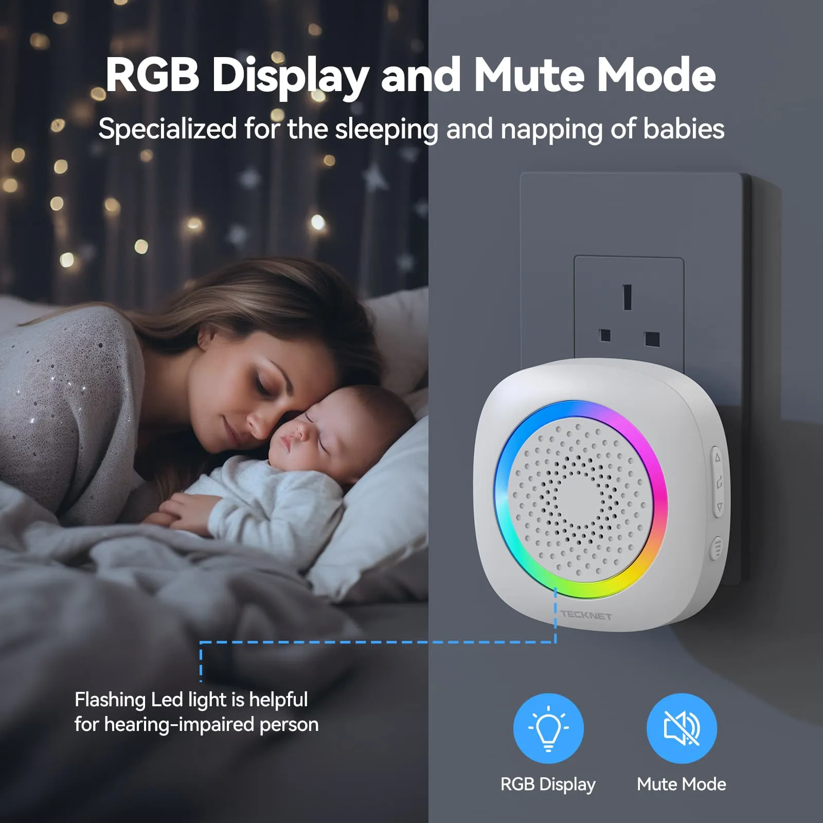 TECKNET Wireless Door and Window Open Sensor Alarm Chime