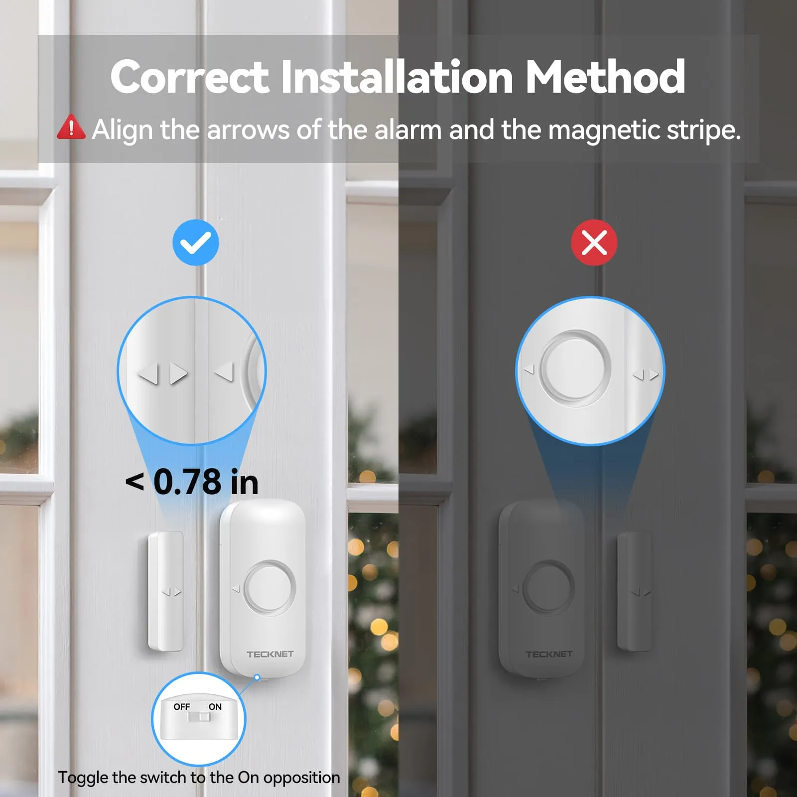 TECKNET Wireless Door and Window Open Sensor Alarm Chime