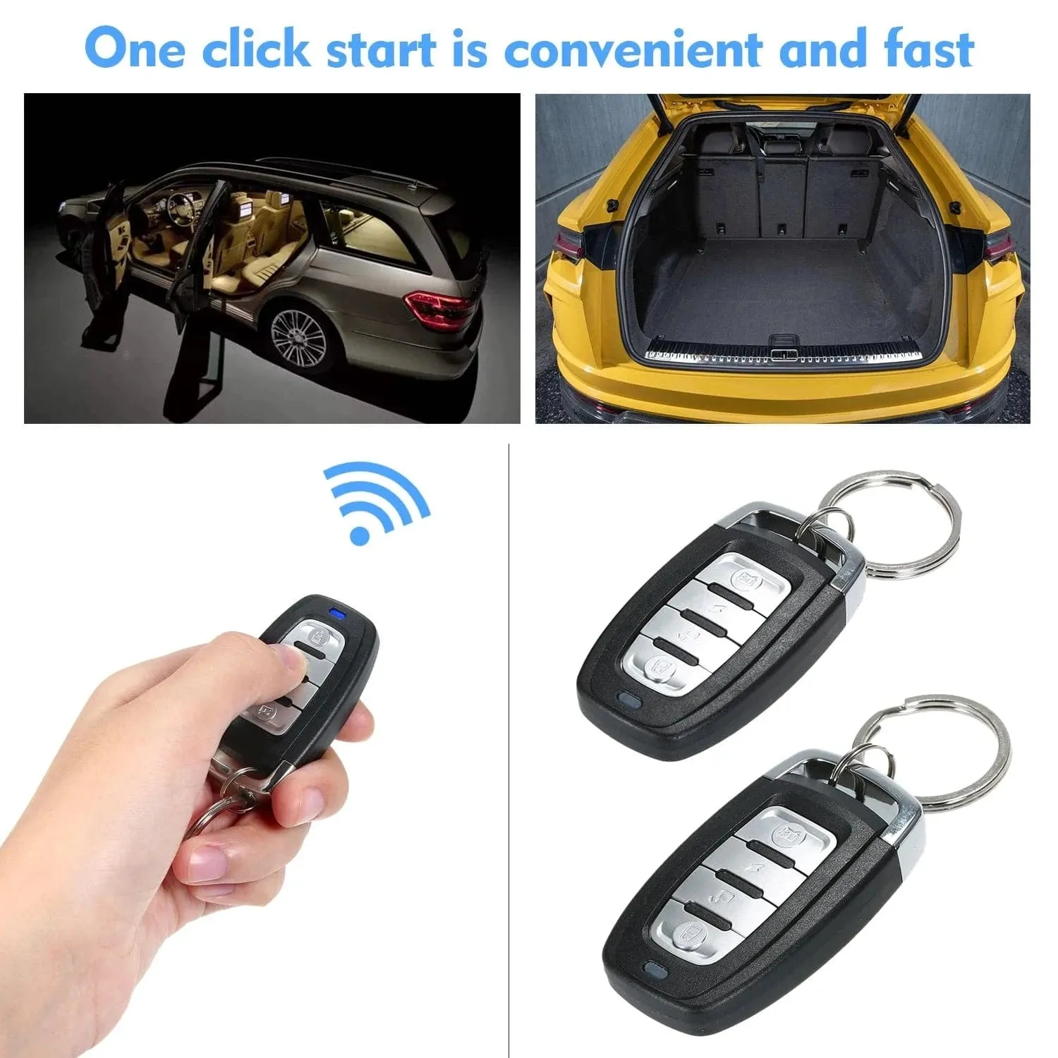 Universal Car Remote Central Kit Locking Keyless Entry System 3 Button/4 Button DC 12V for Car Vehicle Automotive Support Trunk