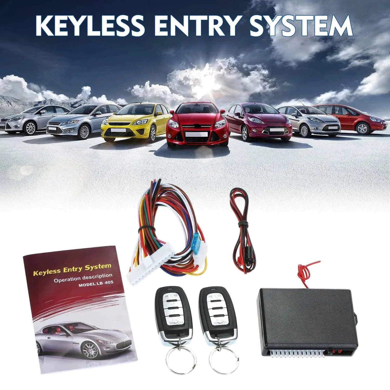 Universal Car Remote Central Kit Locking Keyless Entry System 3 Button/4 Button DC 12V for Car Vehicle Automotive Support Trunk
