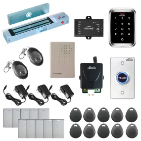 Visionis FPC-5145-B One Door Access Control Out Swinging Door 300lbs Maglock   VIS-3000 Outdoor Keypad/Reader Standalone With Mini Controller   Wiegand 26, No Software, EM Card, Wireless Receiver Kit
