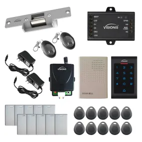 Visionis FPC-5570 1 Door Access Control 770lbs Electric Strike Fail Safe   Indoor Use Keypad/Reader Standalone With Mini Controller   Wiegand 26, No Software, EM Card, 1000 Users   Wireless Receiver