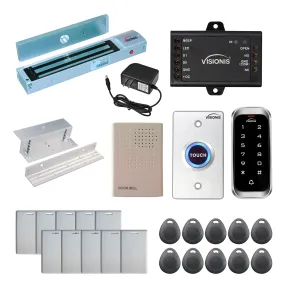 Visionis FPC-5593 One Door Access Control In Swinging Door 600lbs Maglock   Slim Outdoor Digital Touch Keypad/ Reader Standalone   Mini Controller   Wiegand 26, No Software, EM Card, 1000 Users Kit