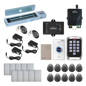 Visionis FPC-5628 One Door Access Control Out Swinging Door 600lbs Maglock   Outdoor Metal Touch Keypad/Reader Standalone   Mini Controller   Wiegand 26, No Software, EM Card   Wireless Receiver Kit