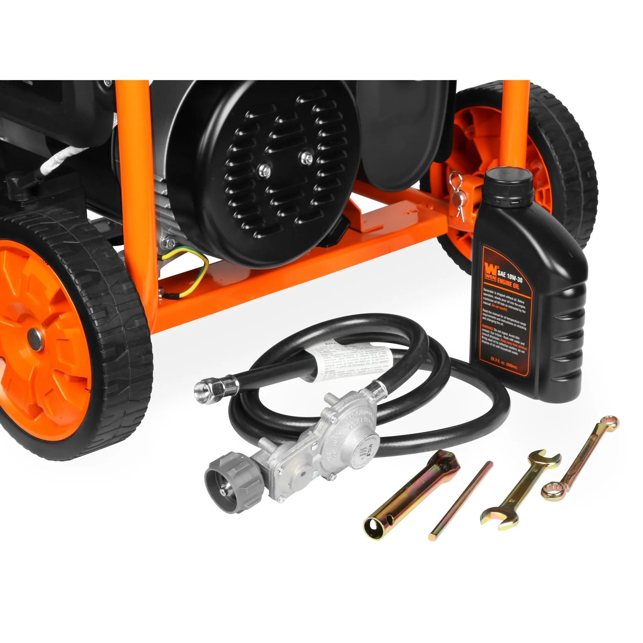 WEN DF430X 4375-Watt Dual Fuel Portable Generator with Wheel Kit and CO Shutdown Sensor