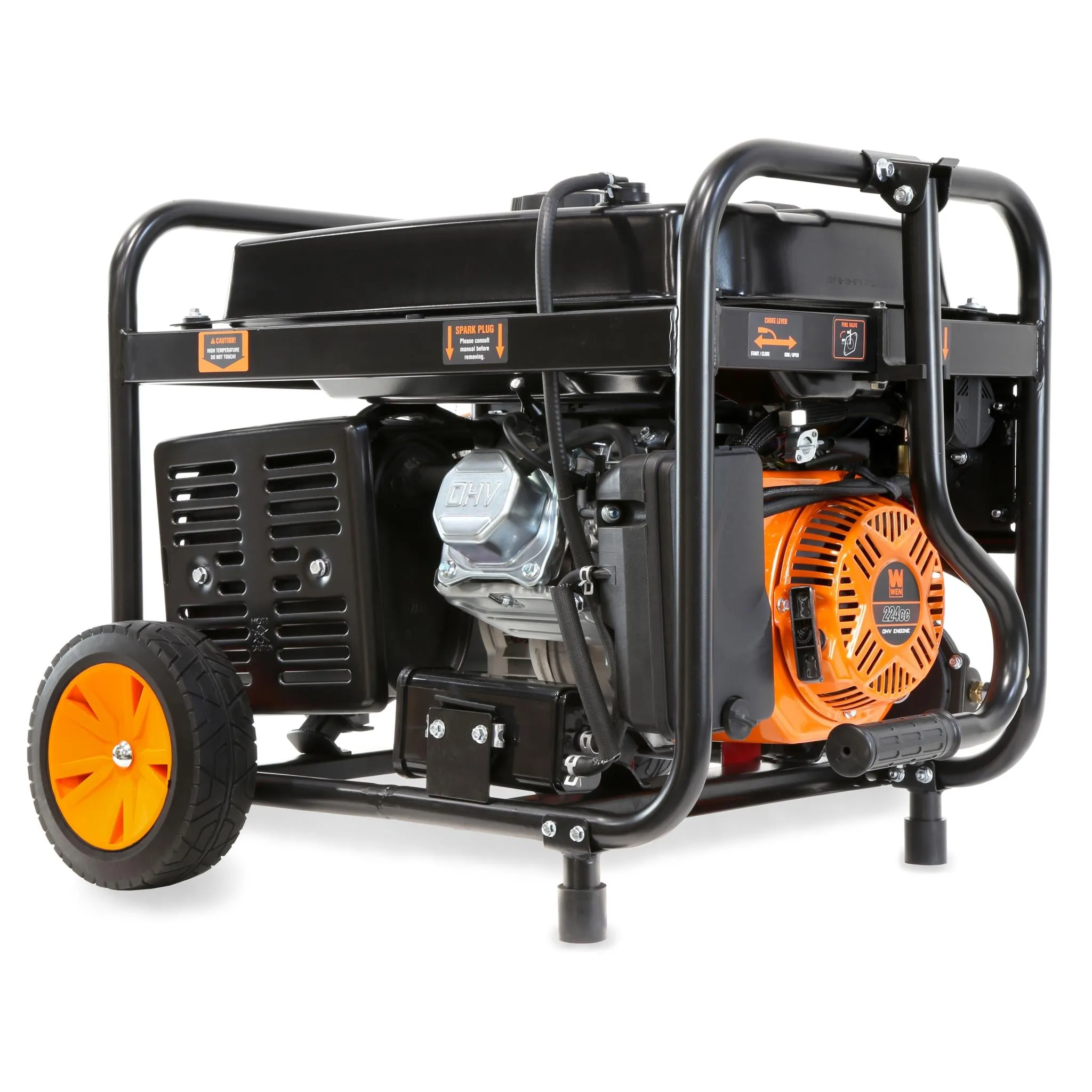 WEN DF475X 4750-Watt 120-Volt/240-Volt Dual Fuel Electric Start Portable Generator with Wheel Kit and CO Shutdown Sensor