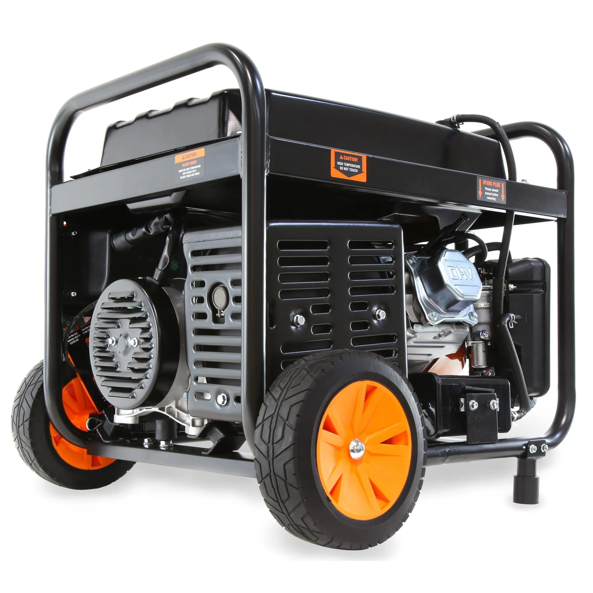 WEN DF475X 4750-Watt 120-Volt/240-Volt Dual Fuel Electric Start Portable Generator with Wheel Kit and CO Shutdown Sensor