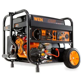 WEN DF475X 4750-Watt 120-Volt/240-Volt Dual Fuel Electric Start Portable Generator with Wheel Kit and CO Shutdown Sensor