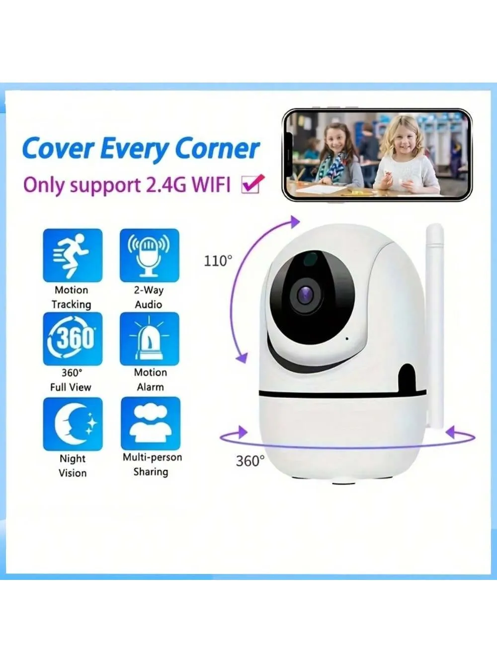 Wifi cameras with smooth tracking| Baby Bedroom And Home Security