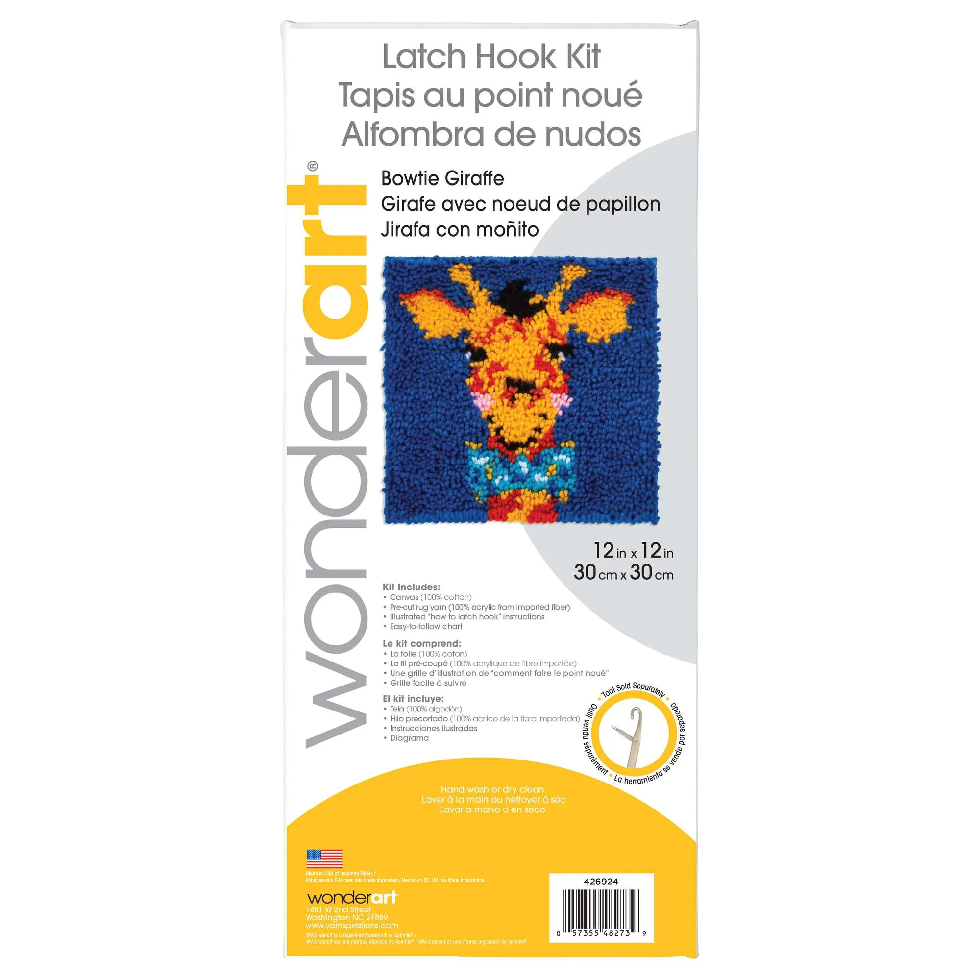 WonderArt Bowtie Giraffe Kit 12" x 12", Discontinued items